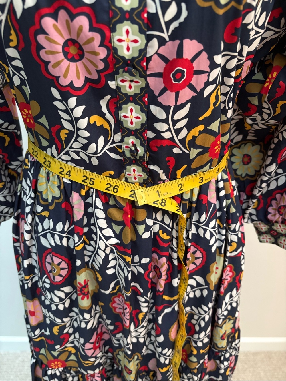 Boden Navy Maxi Dress with Pink and Yellow Floral Print - Picture 6 of 7